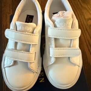 Ralph Lauren Polo All White Kid Sneakers NWT